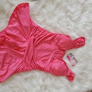Pink Printed Skirted One-Piece Swimsuit Set